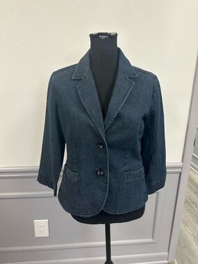 Talbots Dark Blue Denim Blazer Jacket (1022)